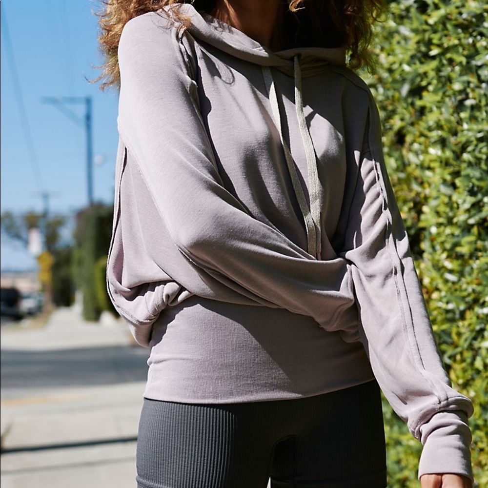 Free People Ready Go Hoodie in mocha ash XS